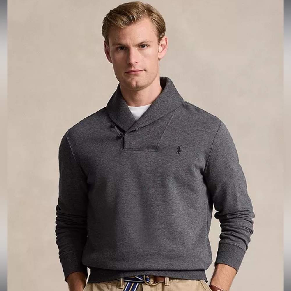 Polo Ralph Lauren Men’s Gray Shawl-Collar Pullover Size Small